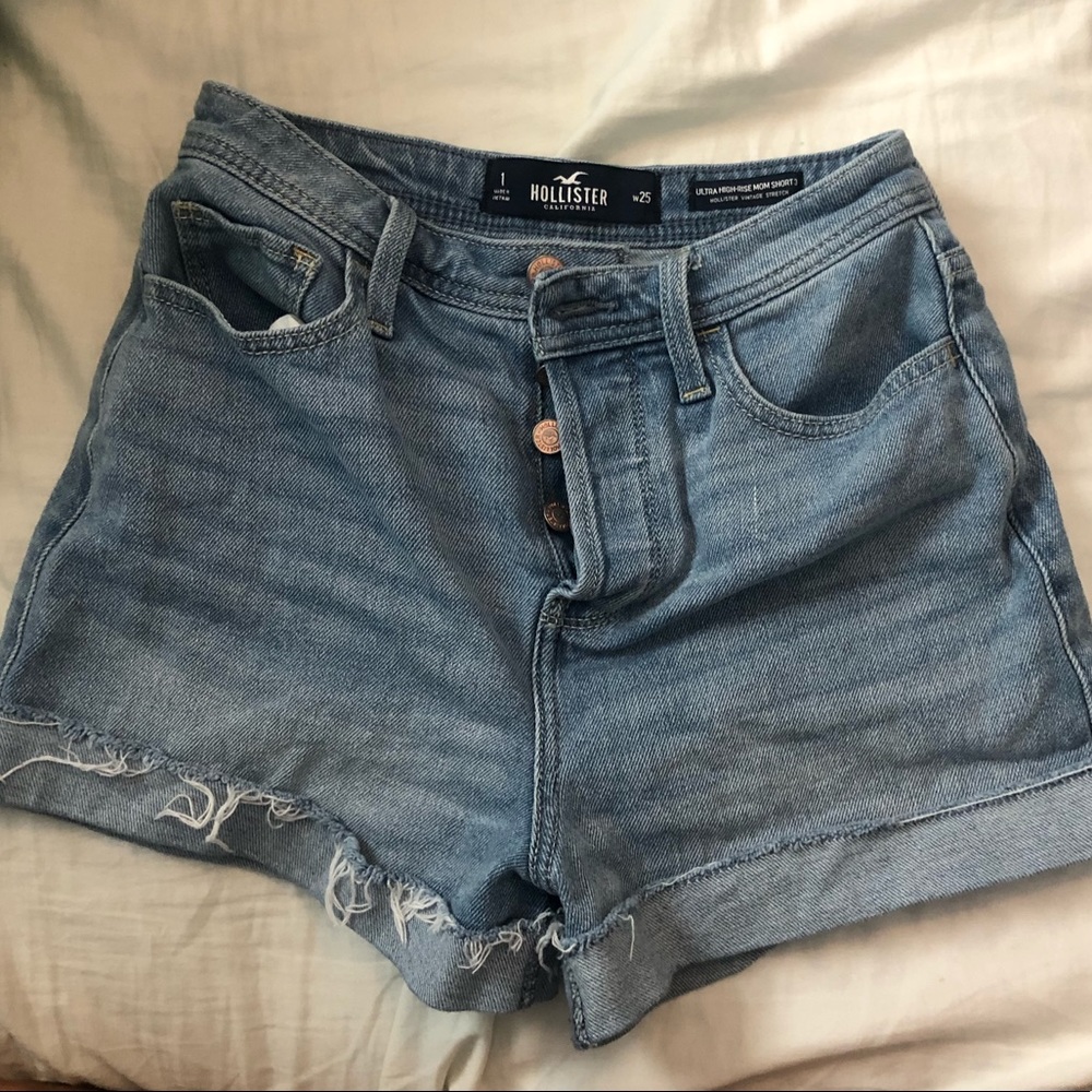 jean shorts, button up, very good condition